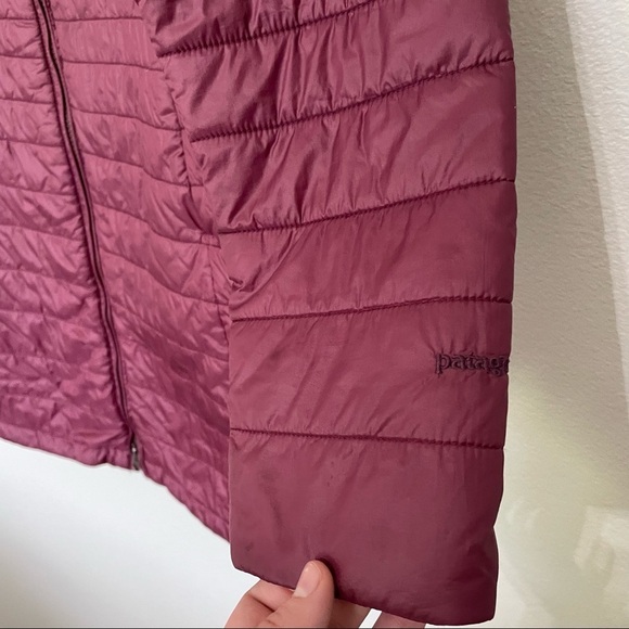 Patagonia womens maroon nano puff trench jacket sz.M/L missing size tag flawed - Picture 7 of 9